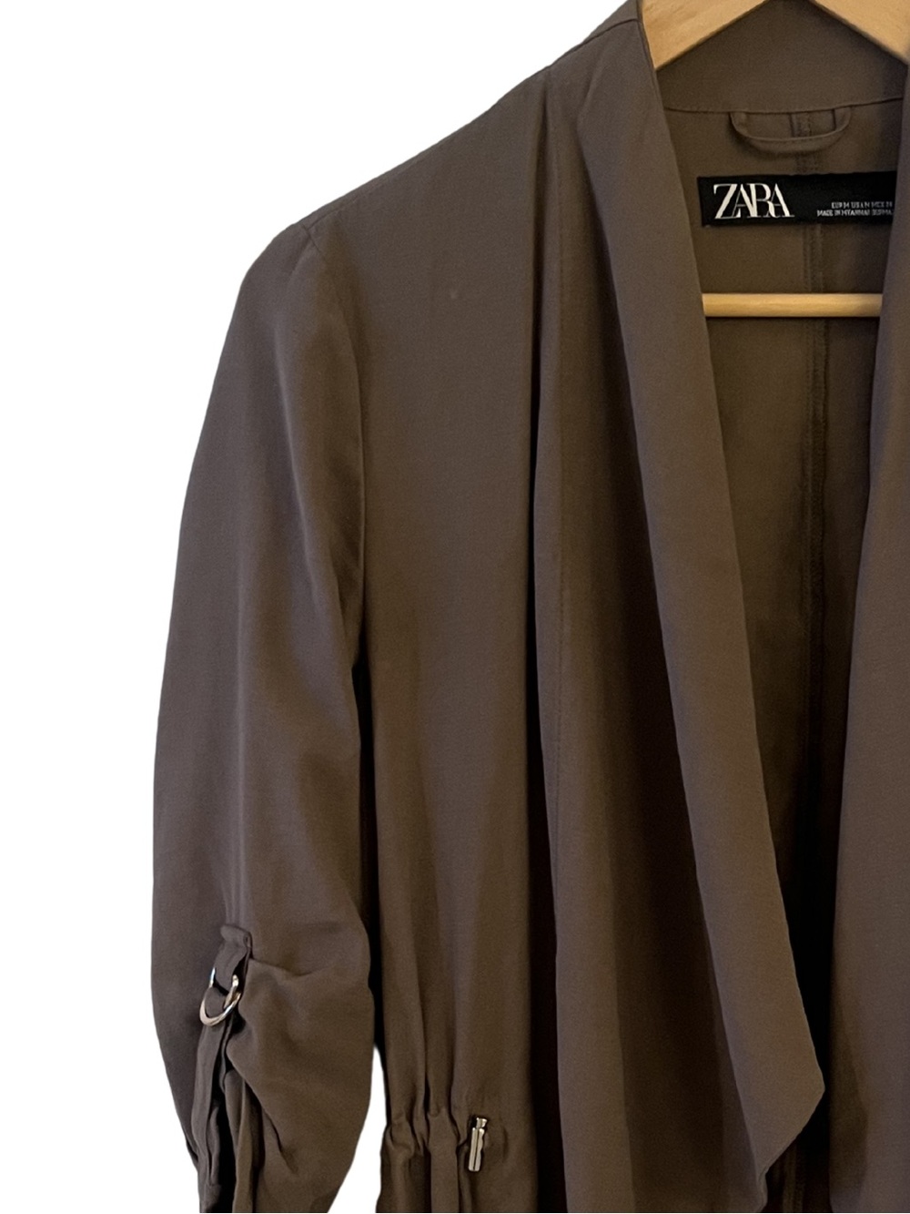 Zara Olive Brown/Green Utility Jacket with Gold Hardware | Size Medium - Picture 6 of 9